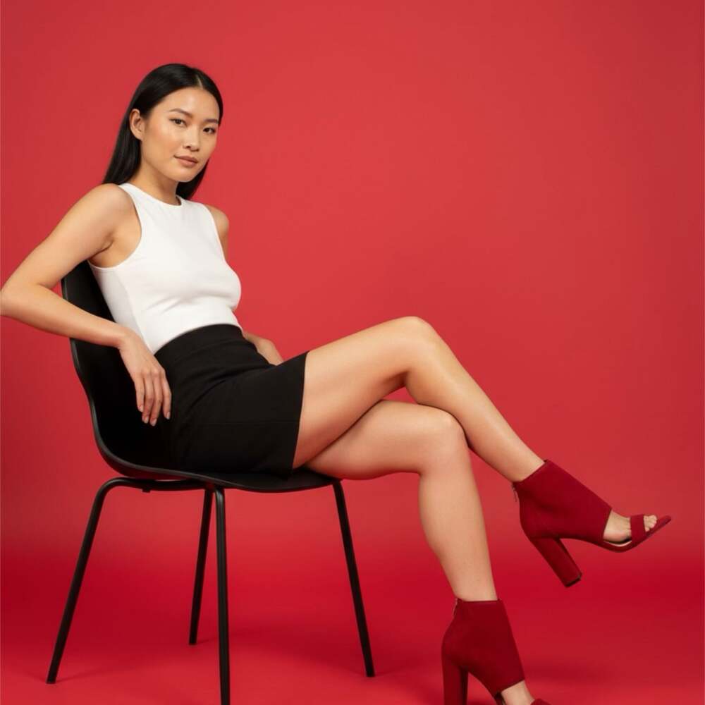 Adrienne Vittadini Faux Suede Shoes Heels Size 8M Dark Red NEW